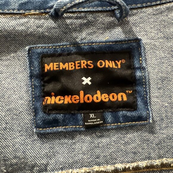 Members Only x Nickelodeon SpongeBob Logo Denim Jean Jacket Size XL Character - Picture 13 of 16